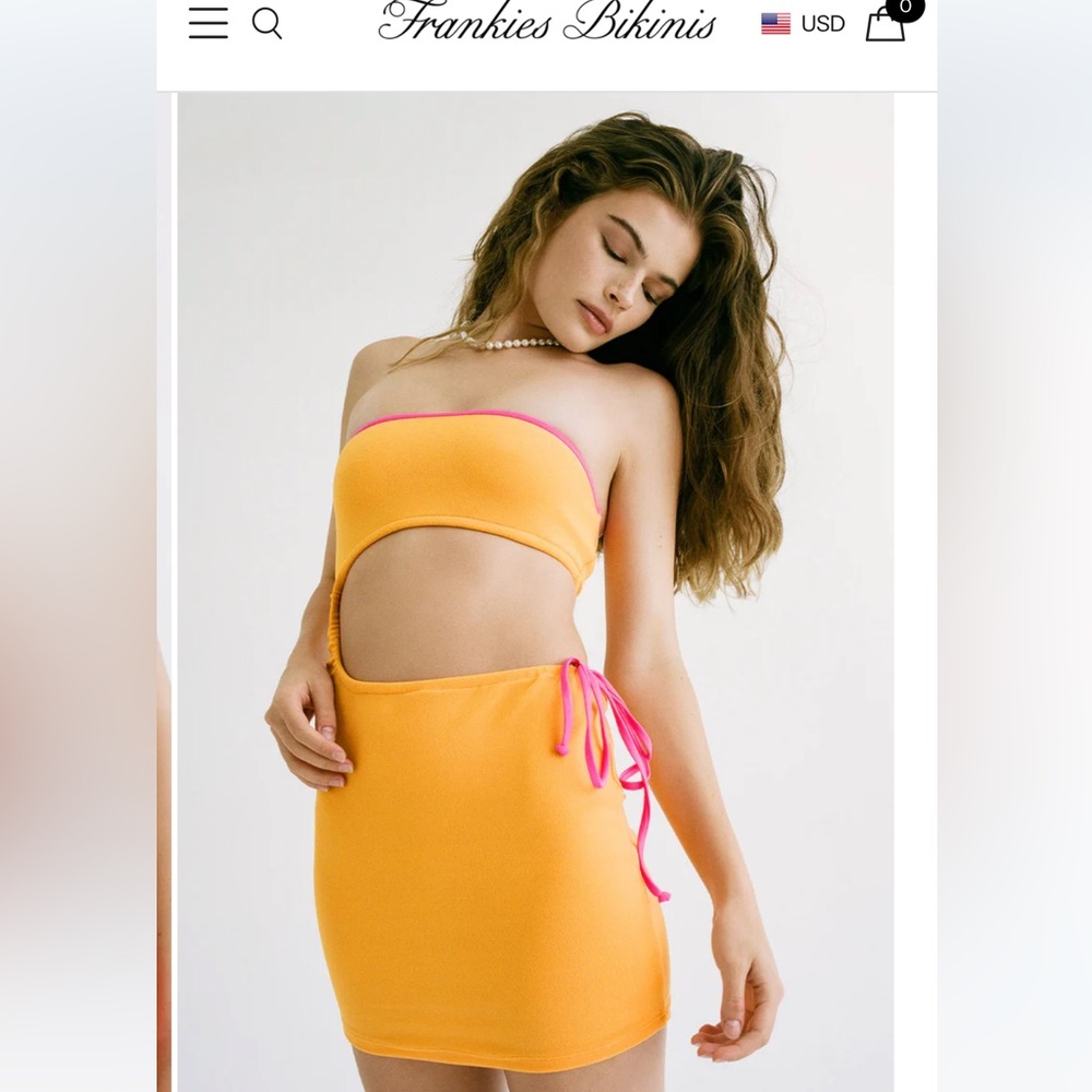Frankie's Bikinis Orange and pink tube dress